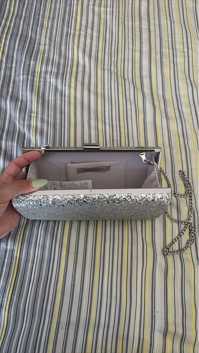 Anna Field Borse da donna: Abendtasche Anna Field silber glitzernd  – Usato da Hochfelden venduto da lor_xt2h
