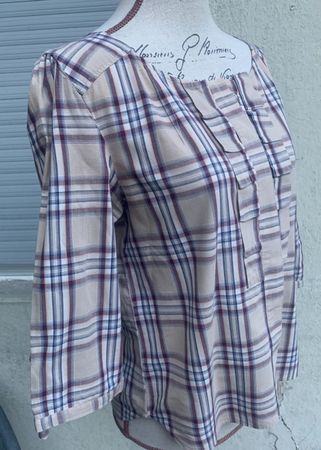 Superbe blouse fine 100%coton bio EKYOG plis devant t.38