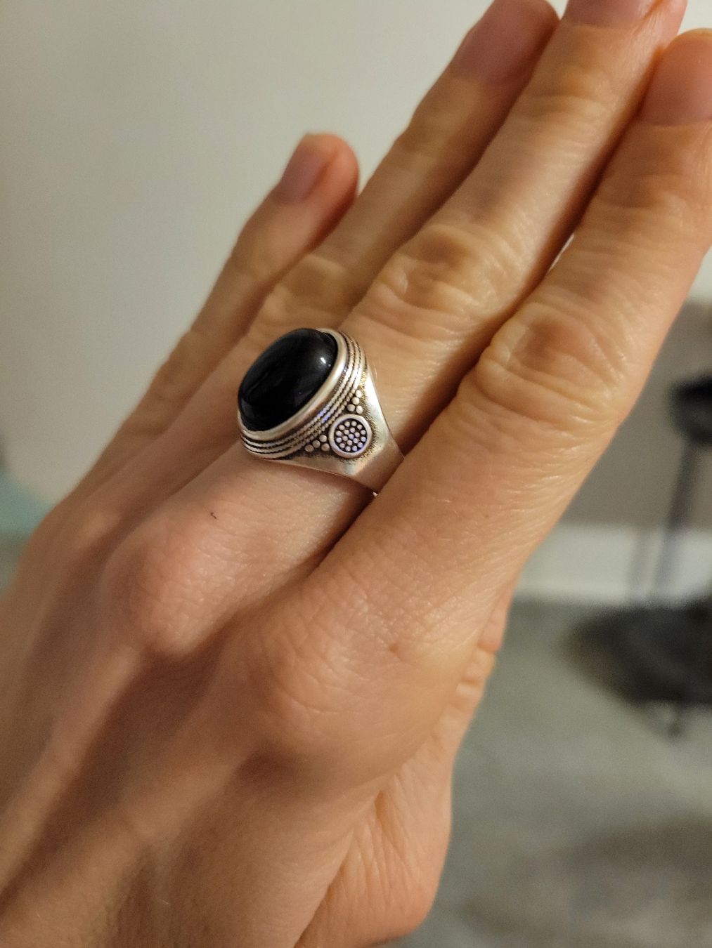 Anelli: Bague argent 925 avec pierre noire, Taille 52 – Usato da Bernex venduto da Dariafr 1