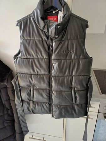 Guess Weste in Lederoptik, Schwarz, Grösse XL, Neu