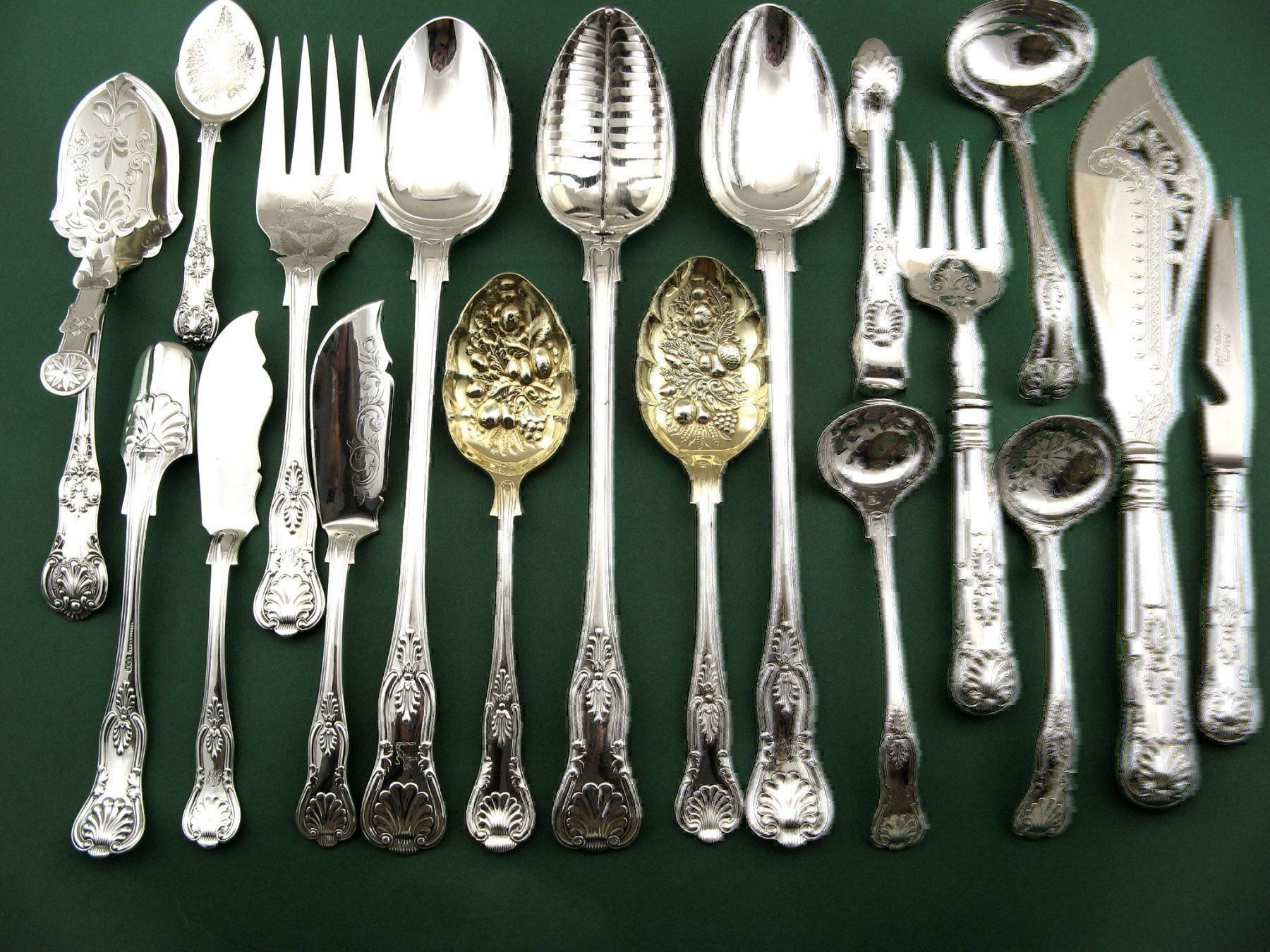 Set di posate: 18 COUVERTS SERVICE KING PATTERN ANGLAIS Vorlegebestecke – Nuovo (secondo la descrizione) da Noville venduto da novar