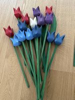 Holzblumen Tulpen, handbemalt, frühlingshaft, Dekoration