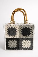 Granny Bag SQUARE - Borsa all'uncinetto con manici in bambù