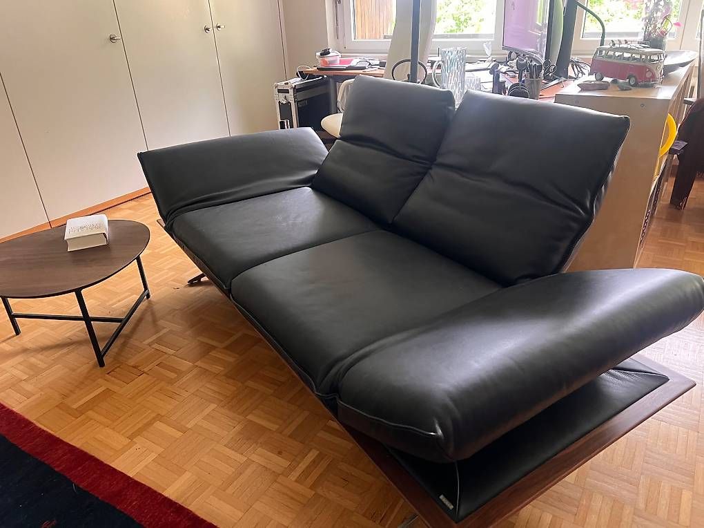Knoll Divani: Sofa Leder Dieter Knoll Formia2 Echtleder/Nussbaum – Usato da Schinznach Dorf venduto da Macflo 2