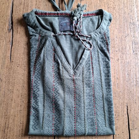 Cecil Shirt Damen, Grösse M, olivegrün mit Muster
