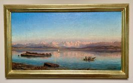 Ölgemälde A. Jeklin "Partie am Neuenburger See", neu gerahmt