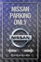Metallic Blechschild-NISSAN PARKING ONLY-BLAU