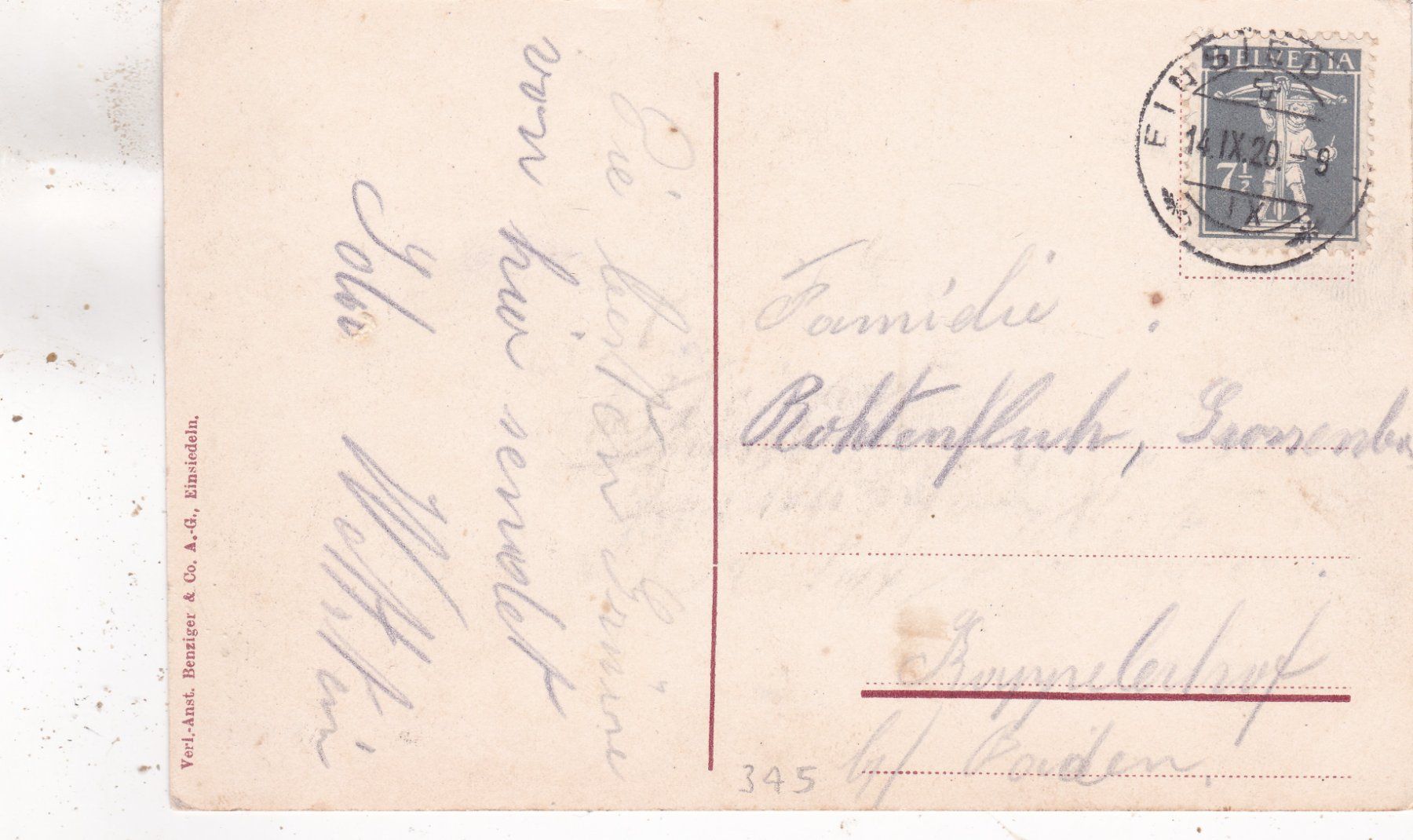Cartoline postali: Einsiedeln 1920 – Usato da Herisau venduto da Lisegrat2008 1
