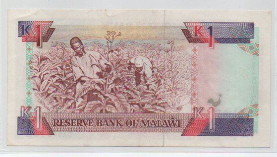 Banconote: 1 KWACHA - MAGGIO 1982  - MALAWI – Usato da CHIASSO venduto da Rochelle59. 1