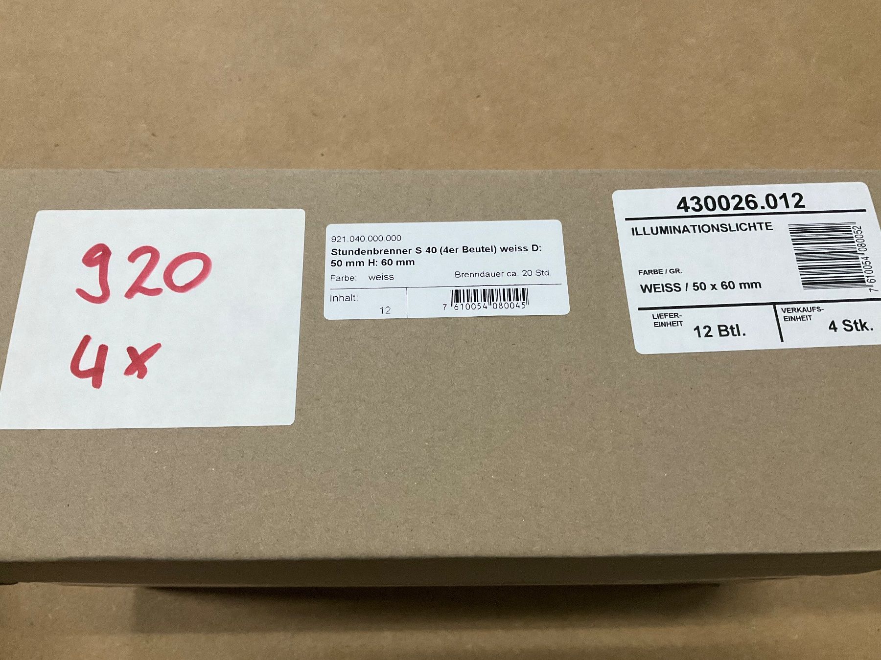 Candele: 920 Posten Stundenbrenner aus Liquidation – Nuovo (secondo la descrizione) da Derendingen venduto da Meisterstuecke 7