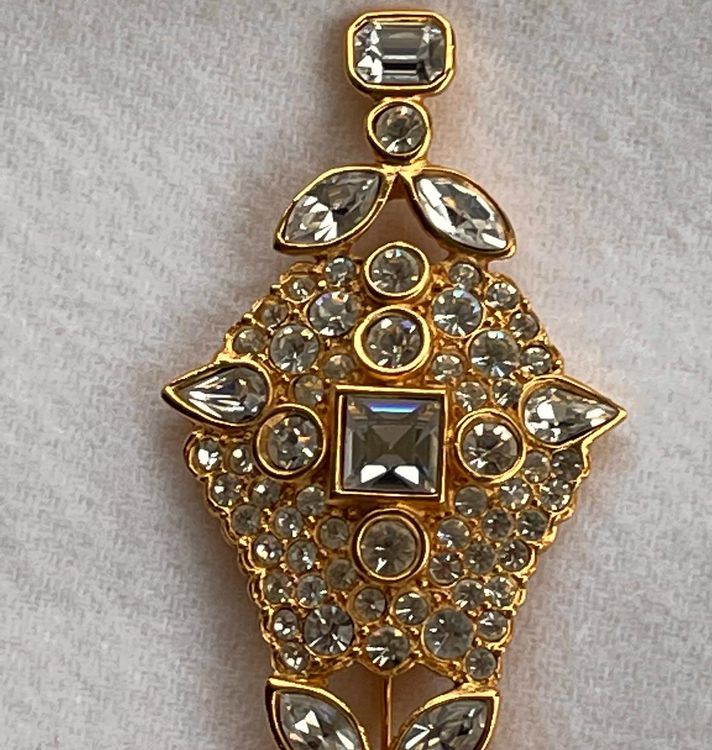 Yves Saint Lauren, YSL Vintage Strass Brosche (Gebraucht) in ...