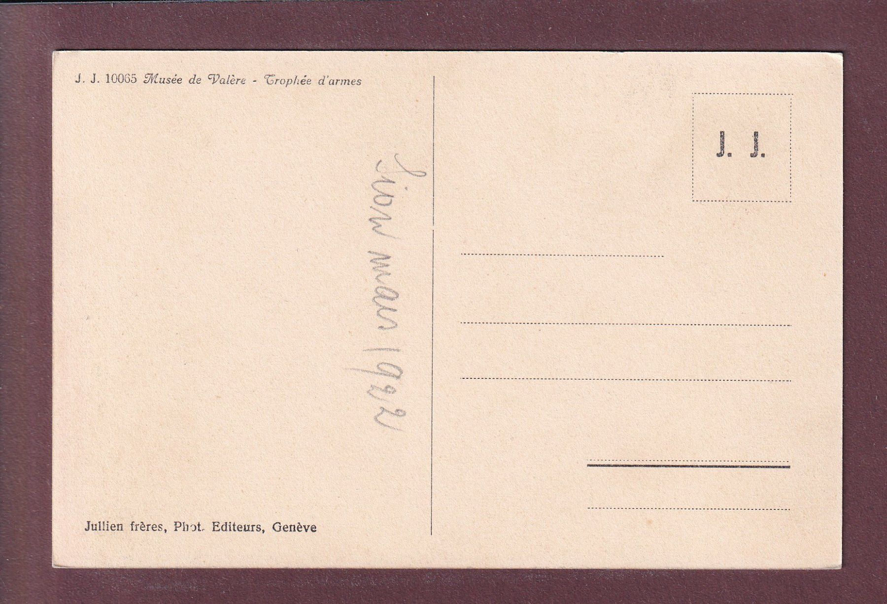 Cartes postales: SION - Musée de Valère - 1922 – D'occasion à Pully par nicecards 1