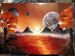 Spray-Art Bild / One Last Autumn Day (50x70cm, Original)