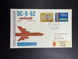 Swissair Erstflugbrief Zürich-Ankara 1980