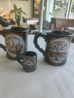 3er Set Vintage Keramikkrüge „Riga“ & „Pētera Baznīca"