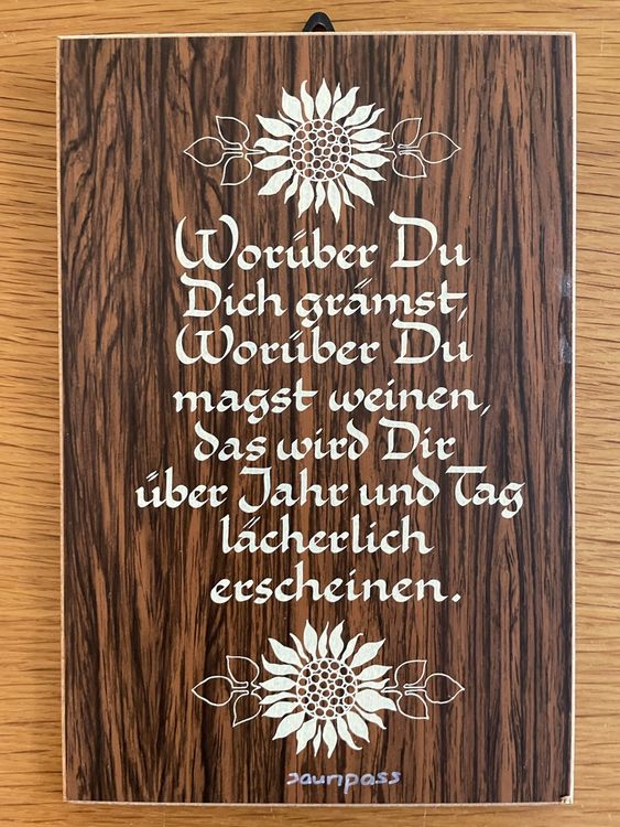 SchönesSchild mit Spruch! Kaufen auf Ricardo