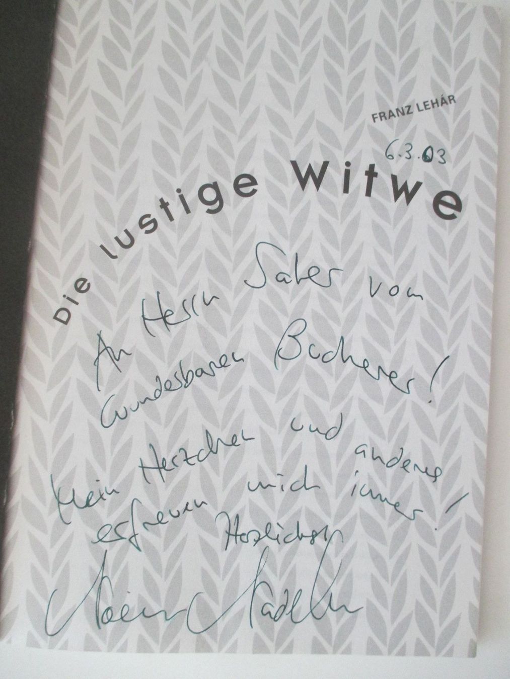Autographes: Noëmi Nadelmann  Autogramm & Widmung  in Programmheft – D'occasion à Zürich par Daniel517 1
