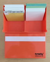Merky Minikartei Karteikasten orange mit Karten neu