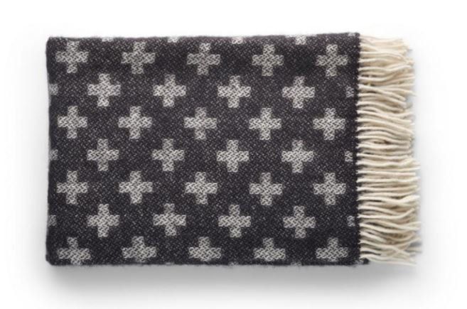 Coperte: Klippan Wolldecke mit Kreuzdesign – Nuovo e nell'imballaggio originale da Kriessern venduto da schwedenstahl_fan