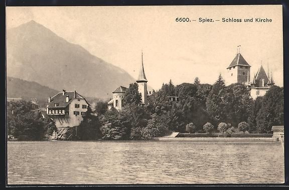 Cartes postales: AK Spiez, Schloss und Kirche – D'occasion à Berlin par bartko-reher