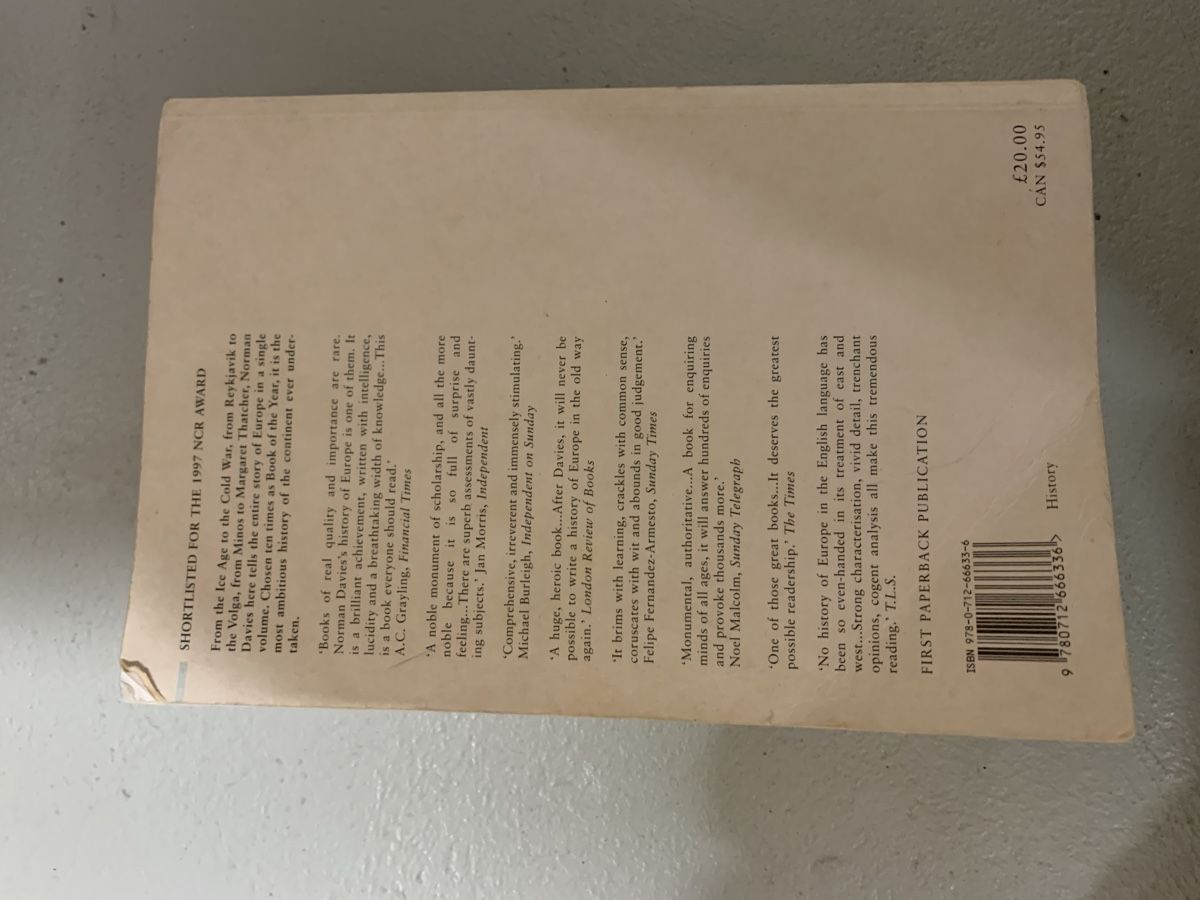 Bücher: "Europe: A History - Norman Davies" – Gebraucht aus Mendrisio von rappoport 1
