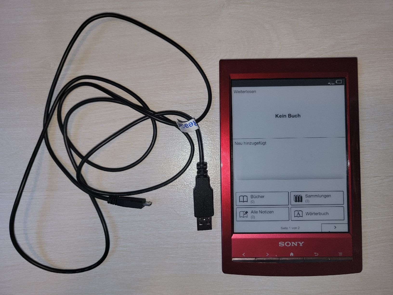 Sony Tablet PC: Sony Reader PRS-T1 E-Book-Reader rot mit Ladekabel – Gebraucht aus Muhen von Litaf7 2