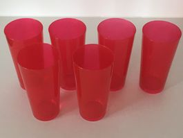 6 Longdrink Gläser in Pink