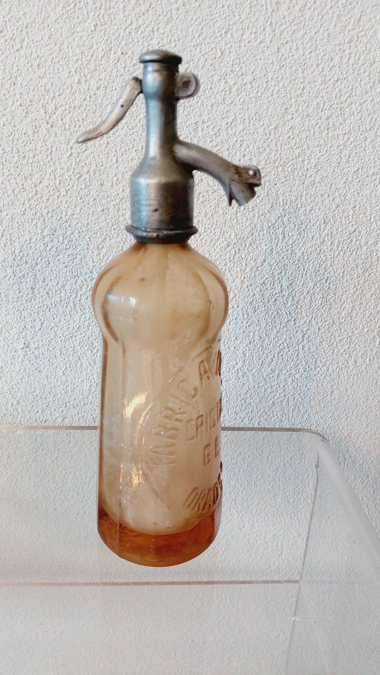 Bottiglie: Vintage Siphonflasche blau grün  St. Moritz – Difettoso da Zürich venduto da VreniUndFranz 3