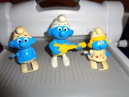 3 alte Schlümpfe Comicfiguren Schlumpf 80er Jahre