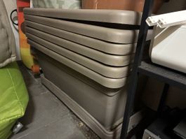 6 Jardinières (pots+soucoupes) en plastique