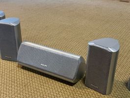 Philips Boxen-System, 1x Center, 2x Front, in Siber
