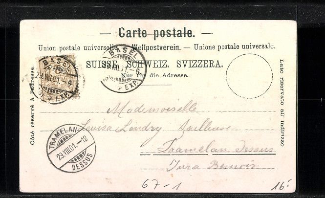 Cartoline postali: Basel, Gewerbe-Ausstellung 1901, Geländ – Usato da Berlin venduto da bartko-reher 1