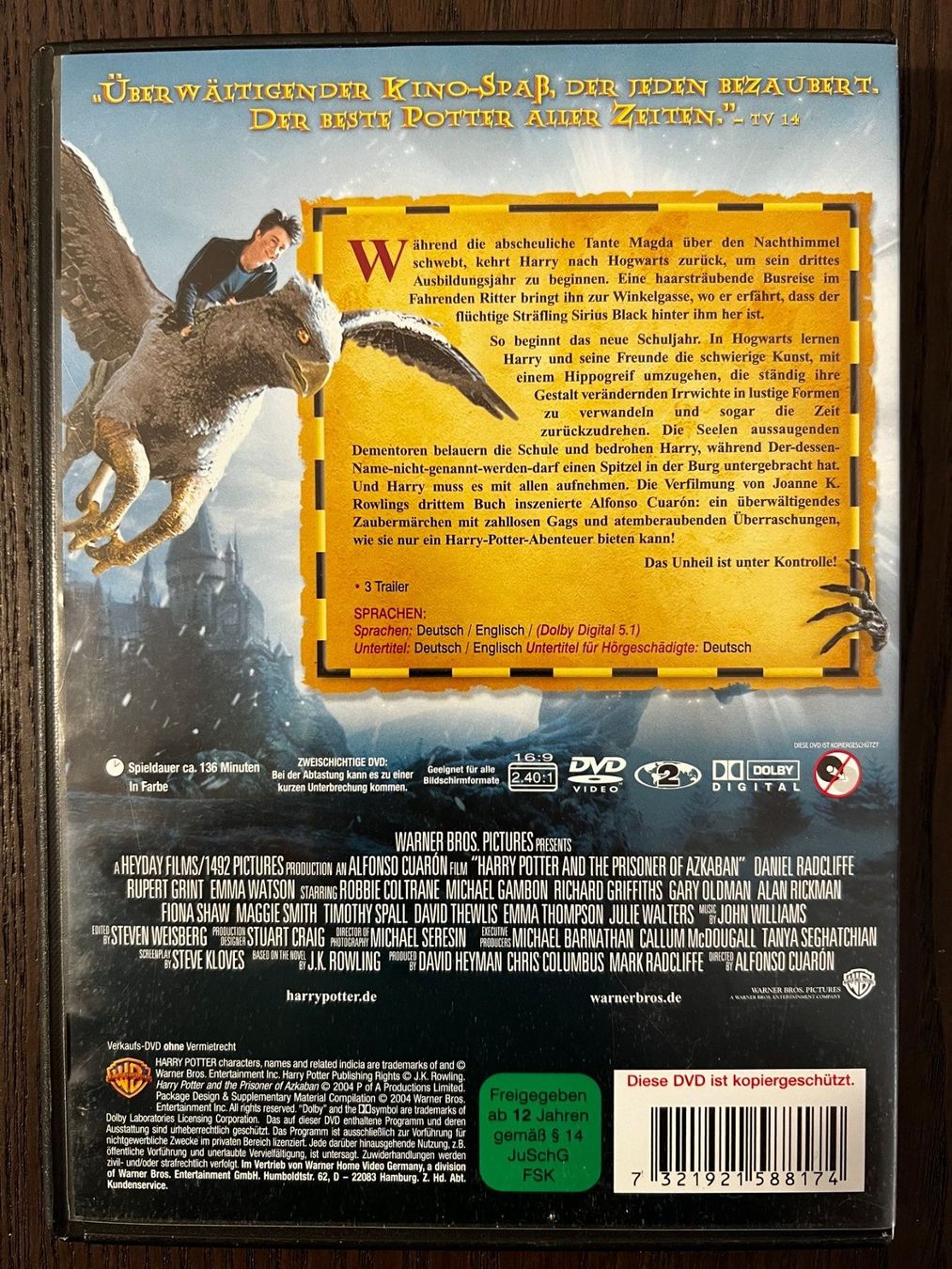 Tutti i DVDs: Harry Potter und der Gefangene von Askaban – Usato da Zürich venduto da FilmFreunde 1