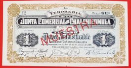 **Muster Banknote Chalchicomula 1 Peso 1916 Mexiko in Top**