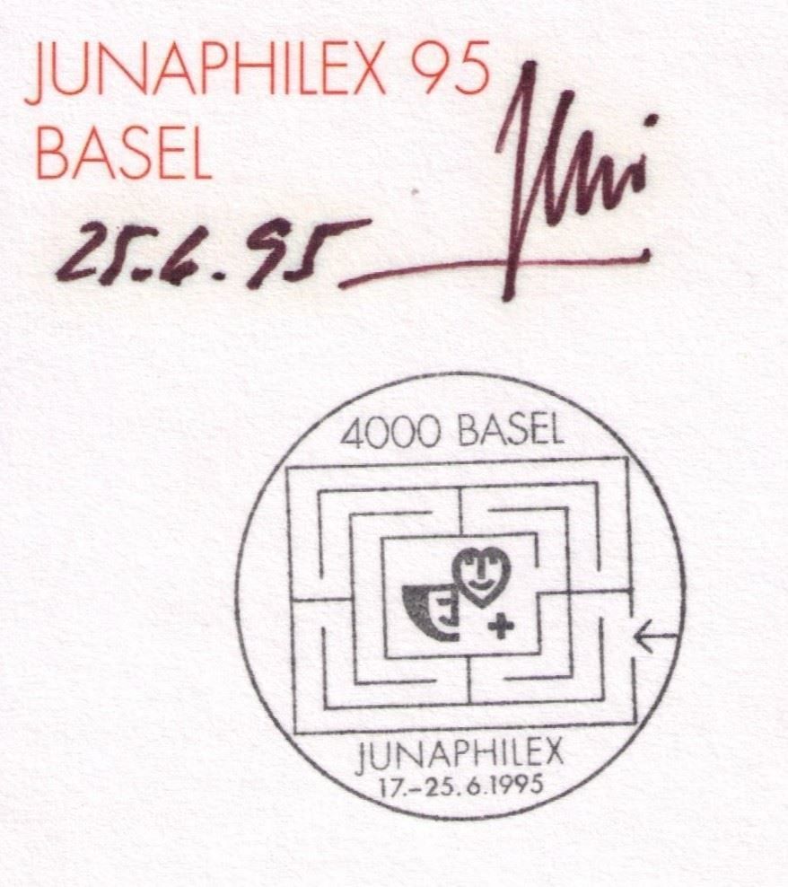 Tutti i francobolli: 1995_JUNAPHILEX 95_Entwerfer-AUTOGRAMM P. Aerni !! – Usato da Marthalen venduto da Ch_quality 2