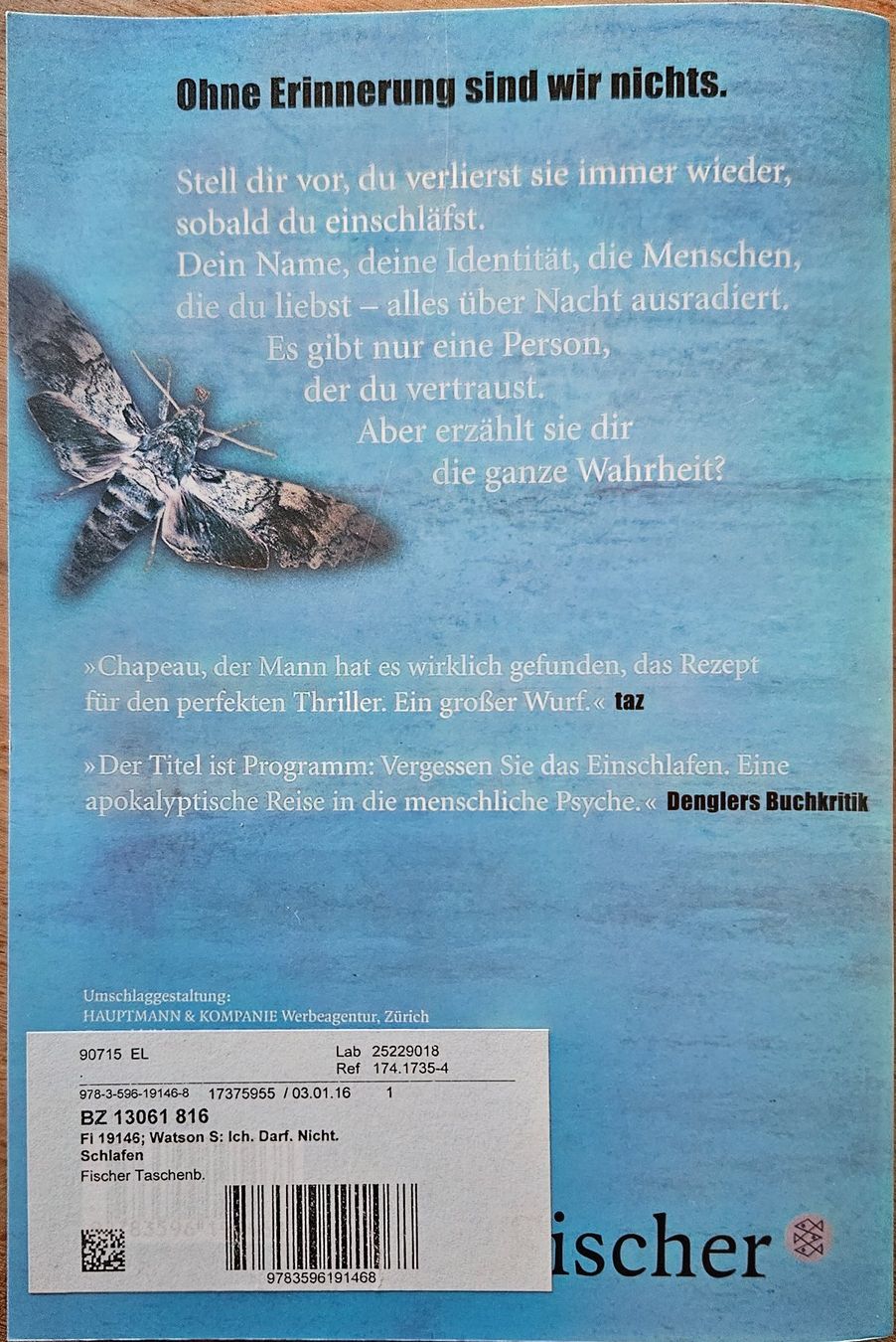 Libri: S. J. Watson - Ich. Darf. Nicht. Schlafen. – Usato da Hinwil venduto da brucha01 1