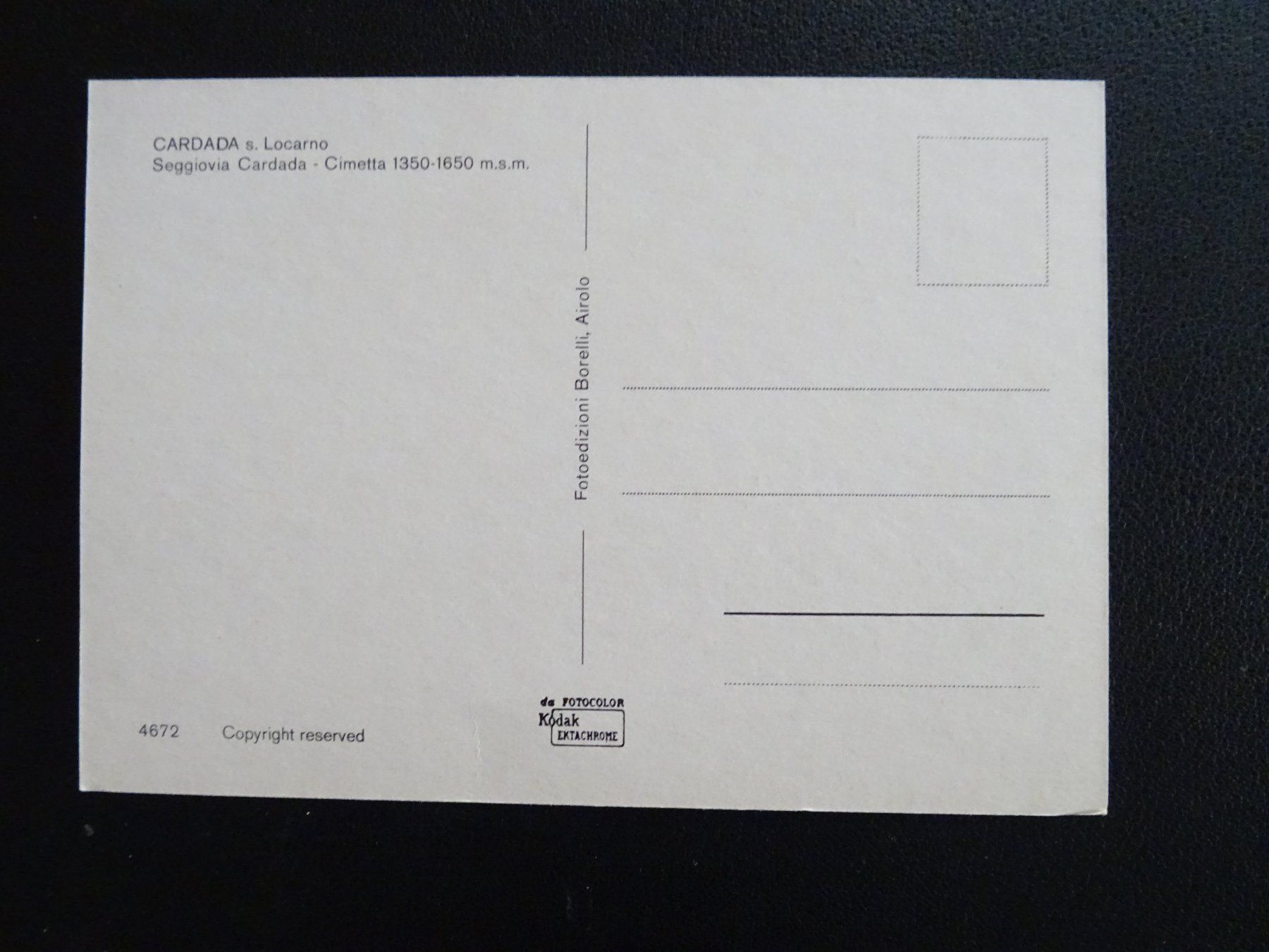 Ansichtskarten: Postkarte Seggiovia Cardada - Cimetta – Gebraucht aus Rothrist von heinrich1966 1