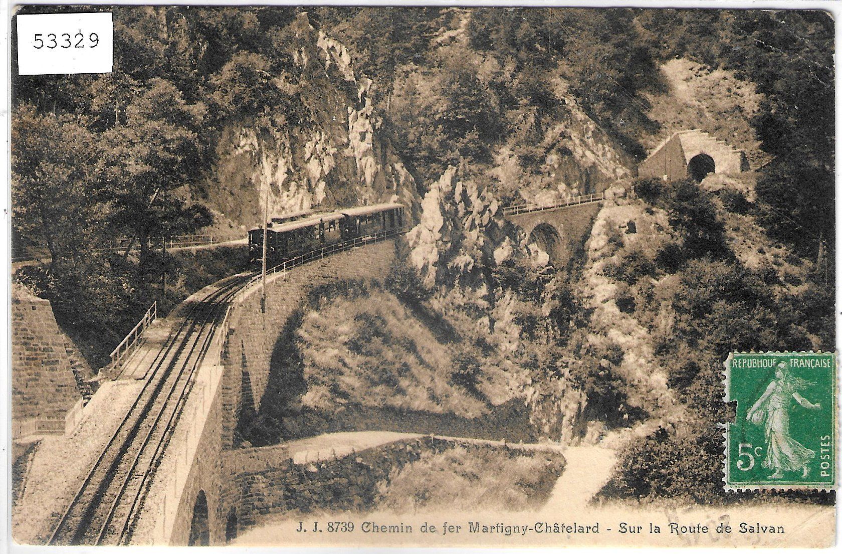 Cartoline postali: Chemin de fer Martigny-Chatelard - Sur la Route de Salvan – Usato da Ettingen venduto da Kartenplanet