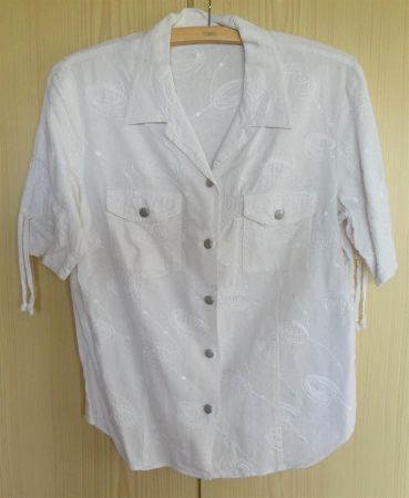 Damenbluse 40 kurzarm ecru GERRY WEBER mit Stickerei