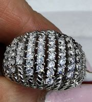 Bague argent avec zircons cubiques
