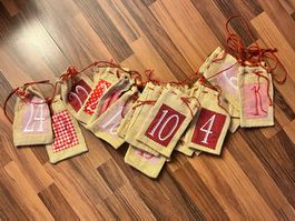 Jute-Weihnachskalender Säckli mit 24 Nummern
