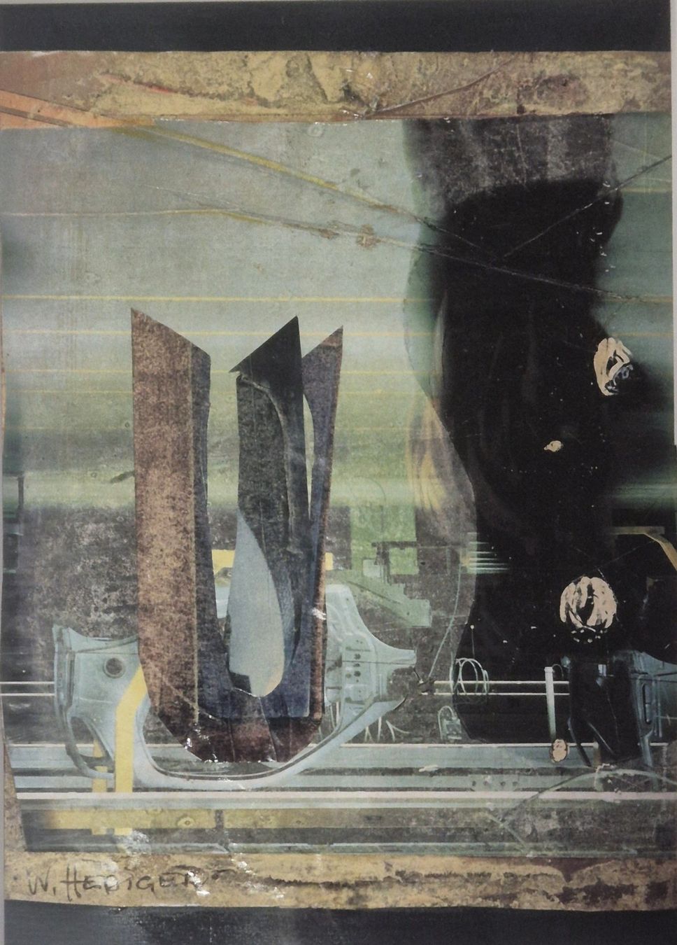 Tableaux: Walter Hediger (1928-2009), Collage, Mischtechnik – D'occasion à Illnau par Bab58blau 1