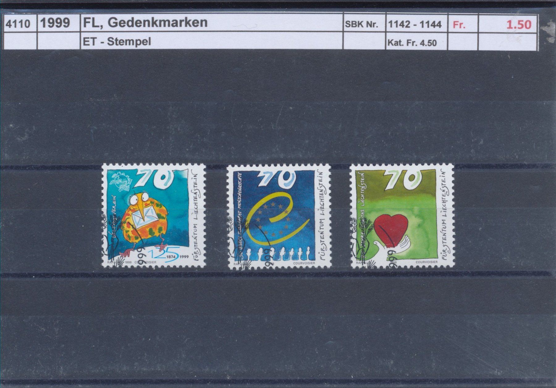 Tous les timbres: 1999 FL, "Gedenkmarken", ET - Stempel – D'occasion à Winterthur par Zupogeru