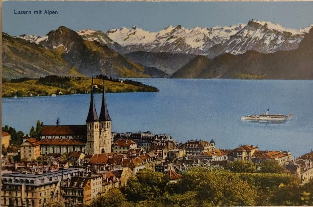 Ansichtskarten: LUZERN  mit Alpen – Gebraucht aus Delémont von Domdom1