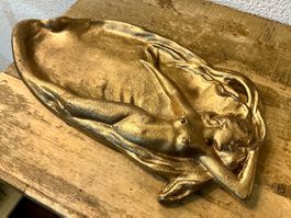 JUGENDSTIL SCHALE ABLAGE SCHMUCKSCHALE BRONZEGUSS FRANCE