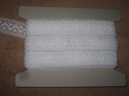 Häkel-/ Klöppelband Baumwollgem. weiss 25mm breit