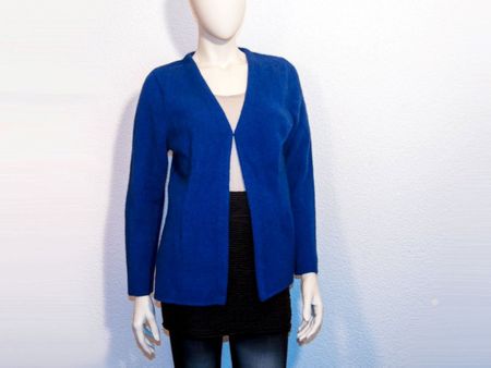 Damenjacke mit Häkchenverschluss blau L