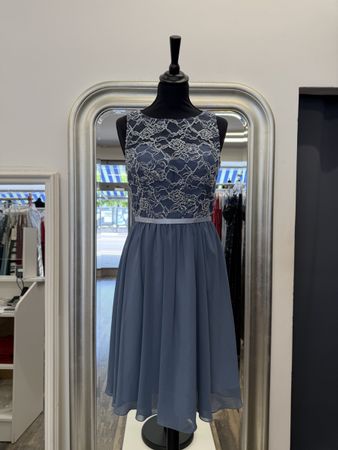 Spitzenmieder Kleid silber grau hell grau Gr 34