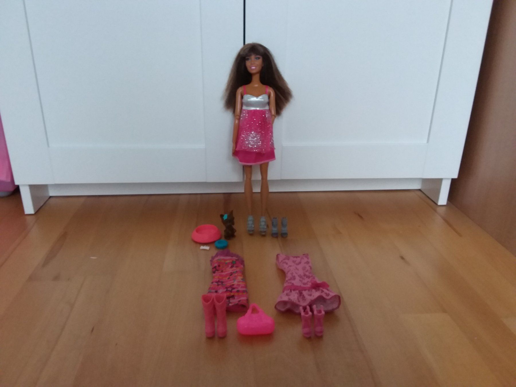 Bambole: Barbie mit Kleider, Schuhe und Hund – Usato da Widen venduto da Cariff 2