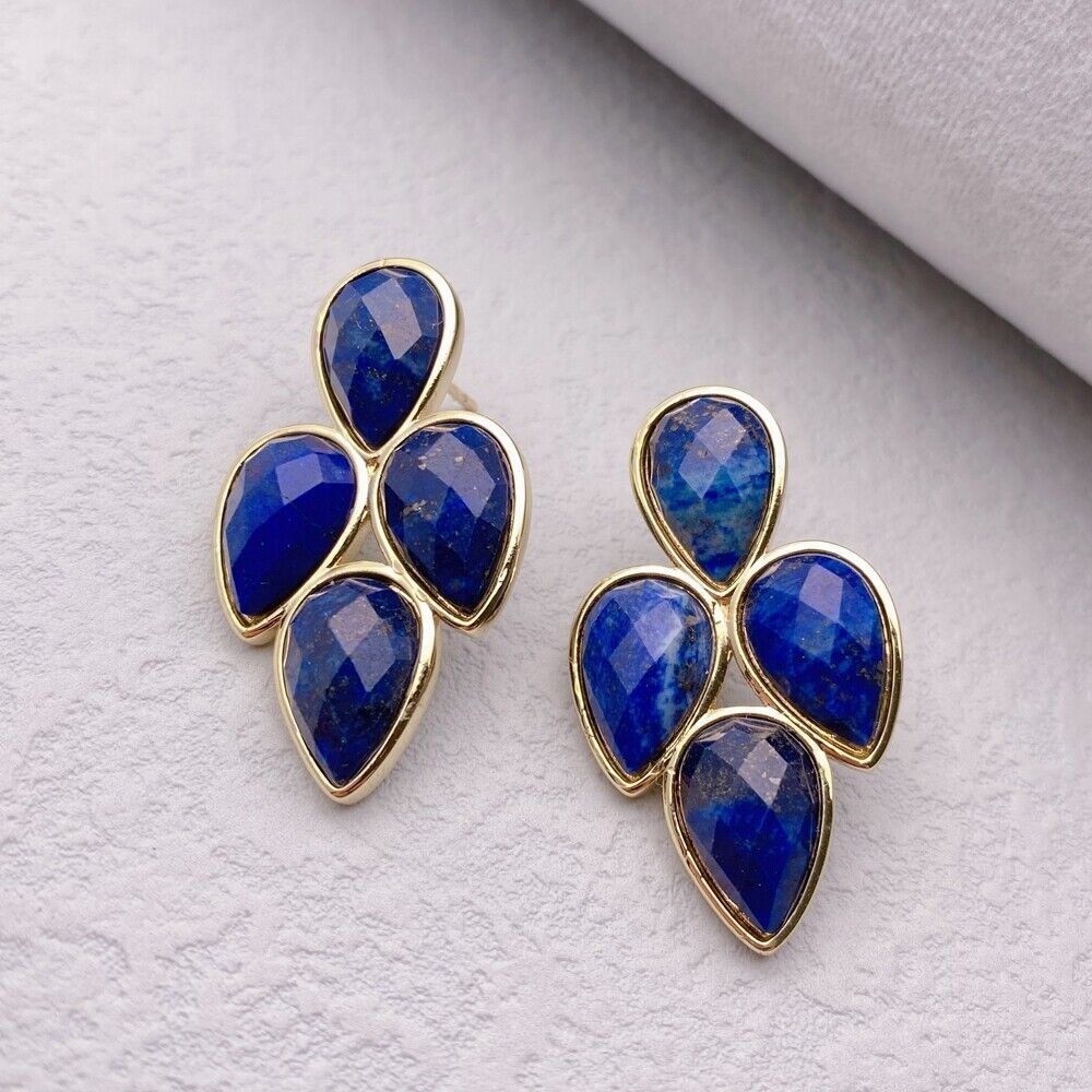 Ohrringe & -stecker: Mina Lapislazuli Ohrstecker Edelstein Boucles Lapis-lazuli – Neu (gemäss Beschreibung) aus Prilly von ilyria73 4
